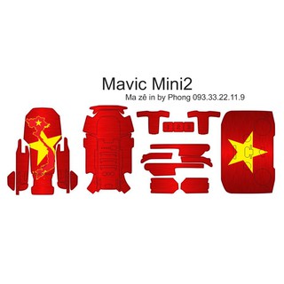 Skin Mavic Mini 2 Version Việt Nam Cờ Đỏ Sao Vàng - Full Body - Bảng Đặc Biệt