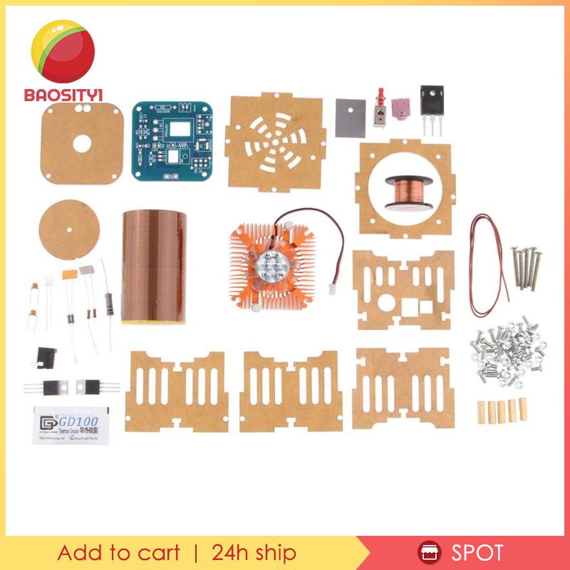 [Baosity1] Cuộn Dây Tesla Mini Xoay Được Phát Nhạc SSTC Kèm Bộ Dụng Cụ Tự Làm Có Đèn