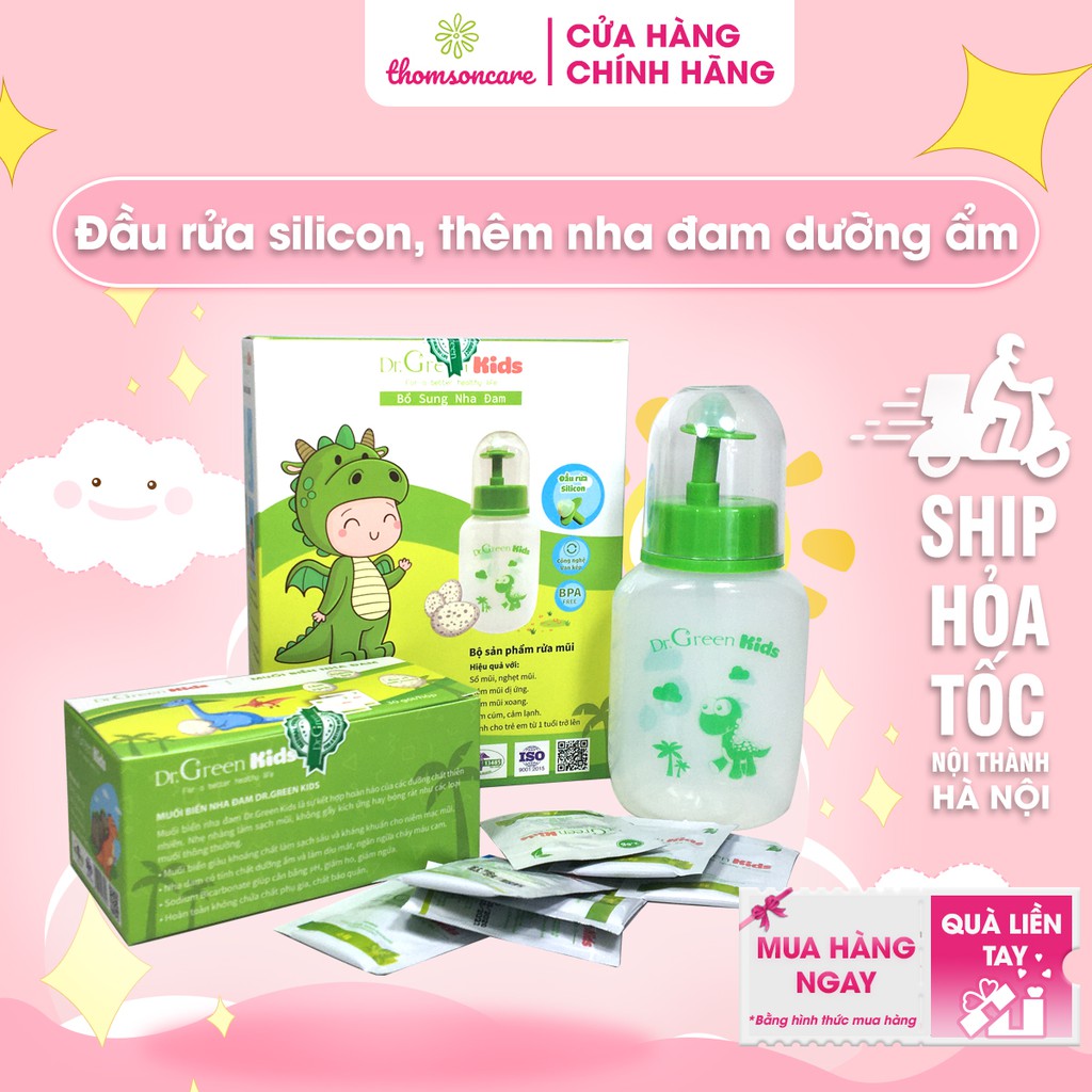 Bình rửa mũi Dr Green Kids - An toàn, tiện lợi khi sử dụng cho trẻ em