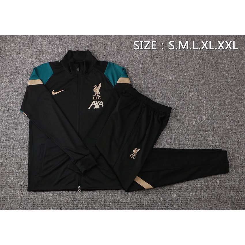 Áo Khoác Bóng Đá Dài Tay Có Khóa Kéo Size S-2XL 21-22 LFC Thời Trang Cho Nam