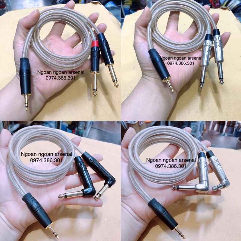 dây 3.5 ra 2 đầu 6 ly(6.35ly) mono hàng chất lượng