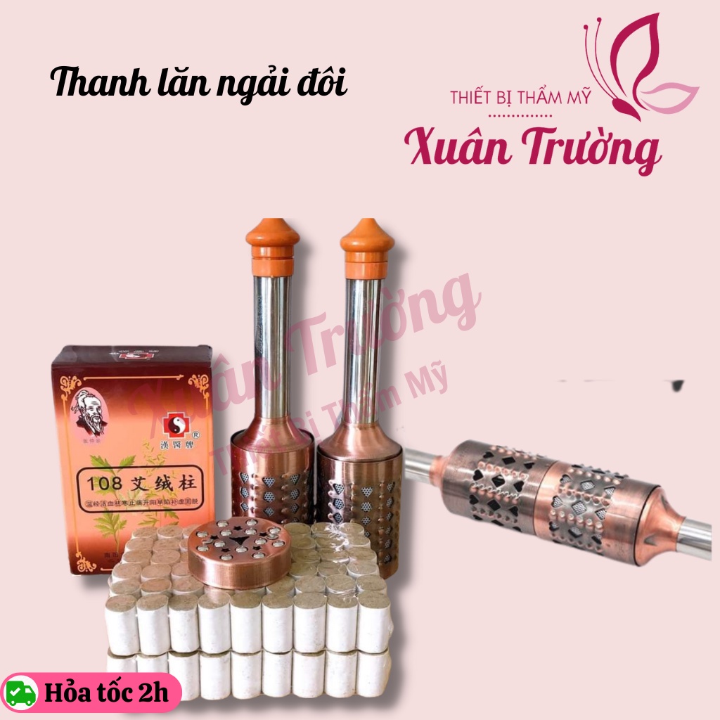 Thanh lăn ngải đồng chữa vai gáy, đả thông kinh lạc và hộp ngải thảo dược