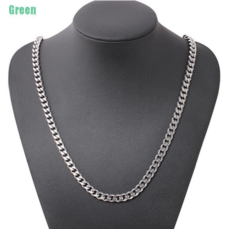 ✪Ting Size 4-6mm Men's Necklace Stainless Steel Cuban Link Chain Hip Hop Jewelry Gift