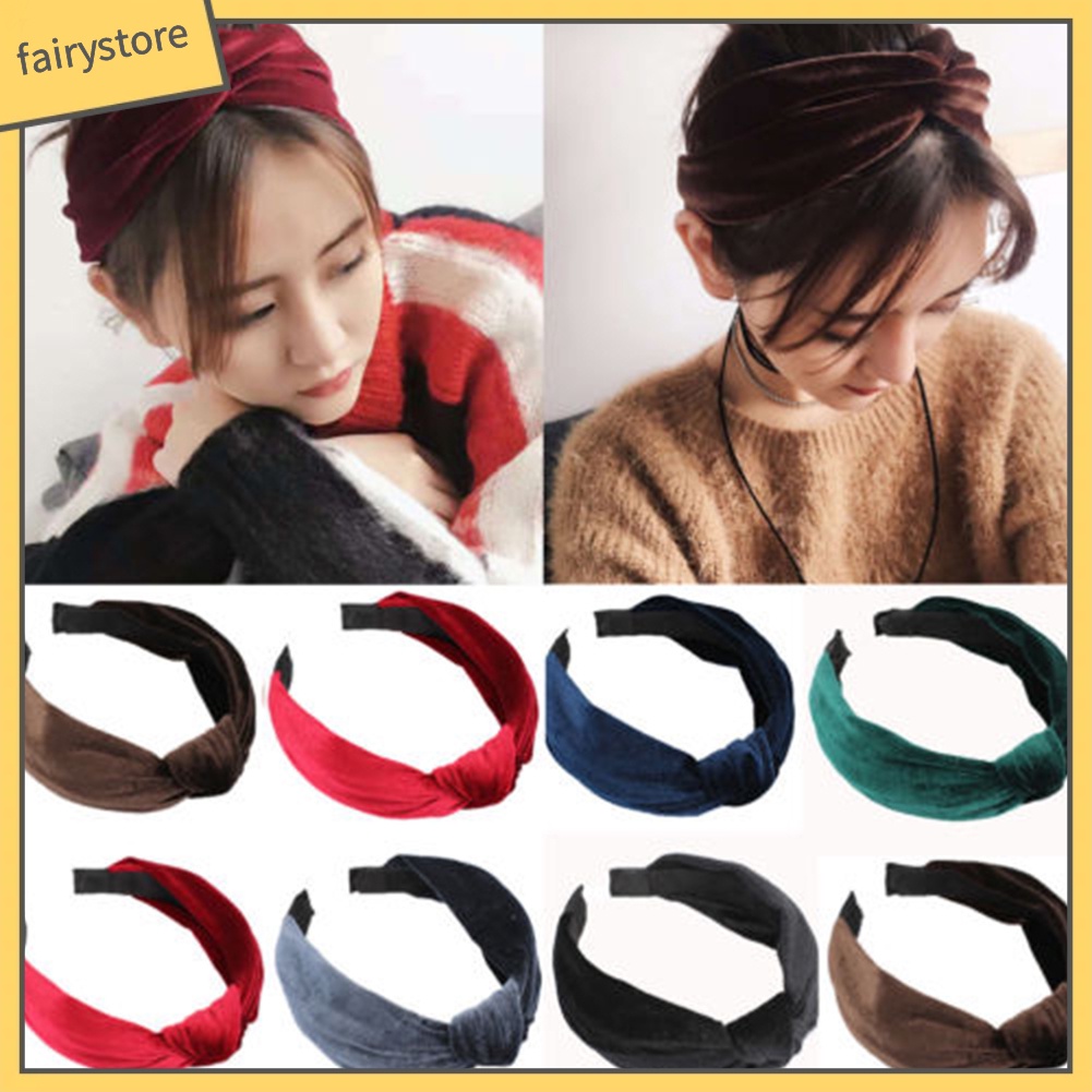 Cài tóc nhựa bọc nhung lông kiểu thắt nút thời trang cho nữ