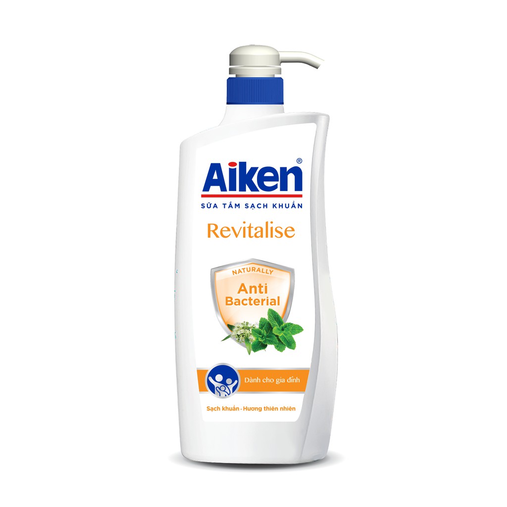 Aiken Combo 2 Sữa tắm Sạch khuẩn Chiết Xuất Bạc Hà 850g/chai