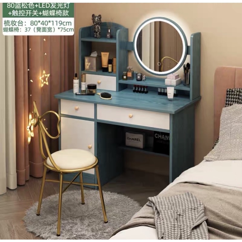 Bàn trang điểm phong cách hiện đại có đèn LED  kèm ảnh thật