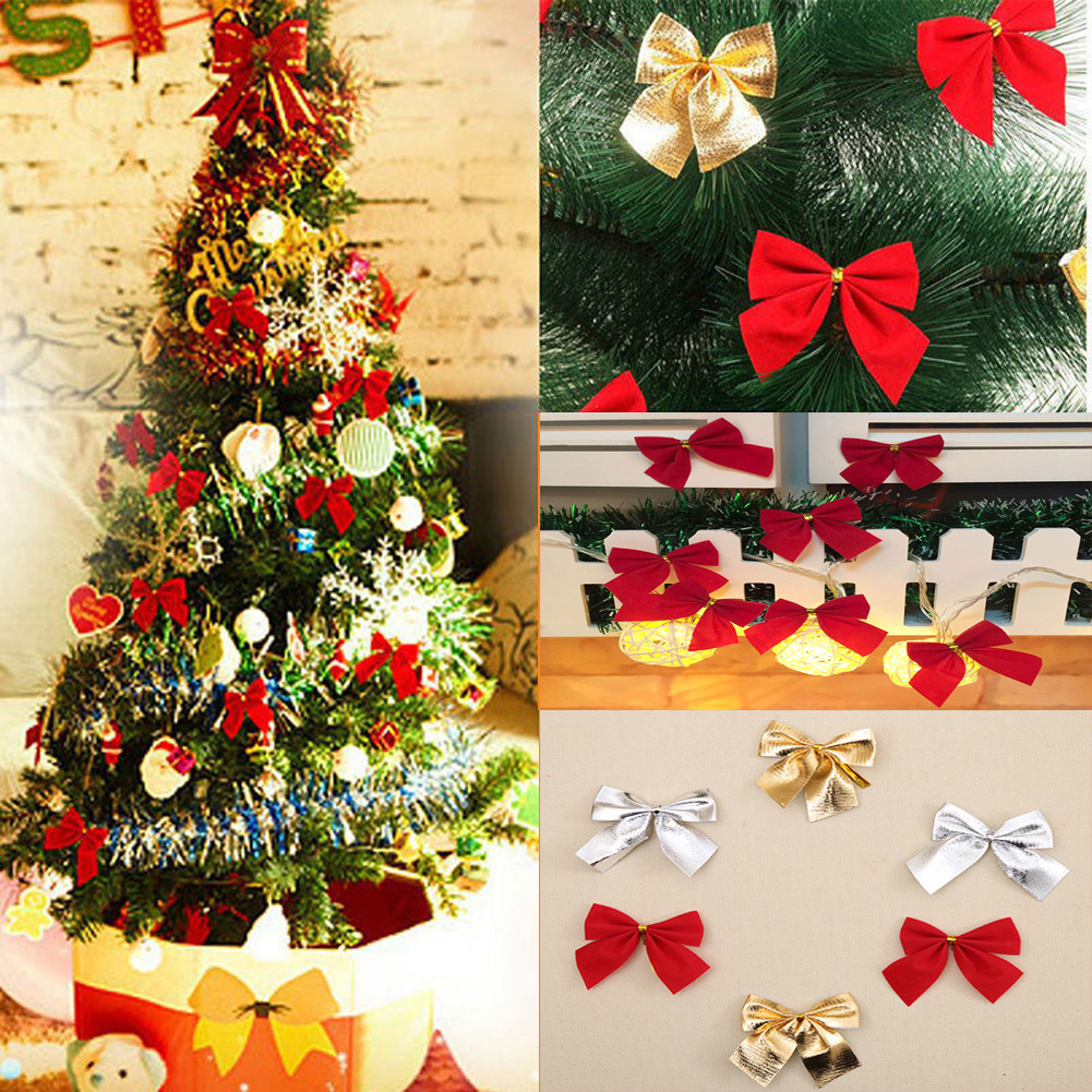 Bộ 12 chiếc nơ trang trí cây thông Giáng Sinh 5cm - 6cm