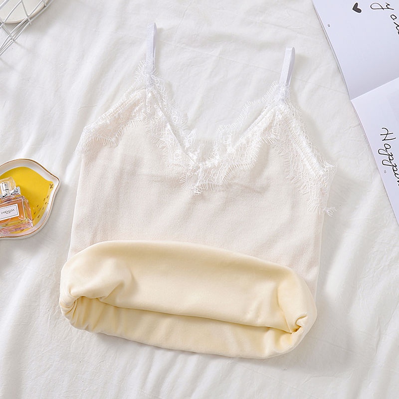 Áo Không Tay Phối Ren Chất Liệu Cotton Thời Trang Mùa Thu Đông Dành Cho Nữ