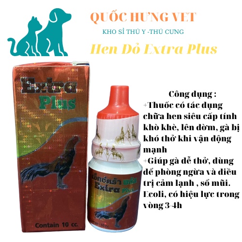 SẢN PHẨM THÁI LAN HEN KHÒ KHÈ EXTRA PLUS HIỆU QUẢ NHANH CHÓNG, HEN KHÒ KHÈ KHÓ THỞ GÀ ĐÁ GÀ CHỌI - QUỐC HƯNG VET