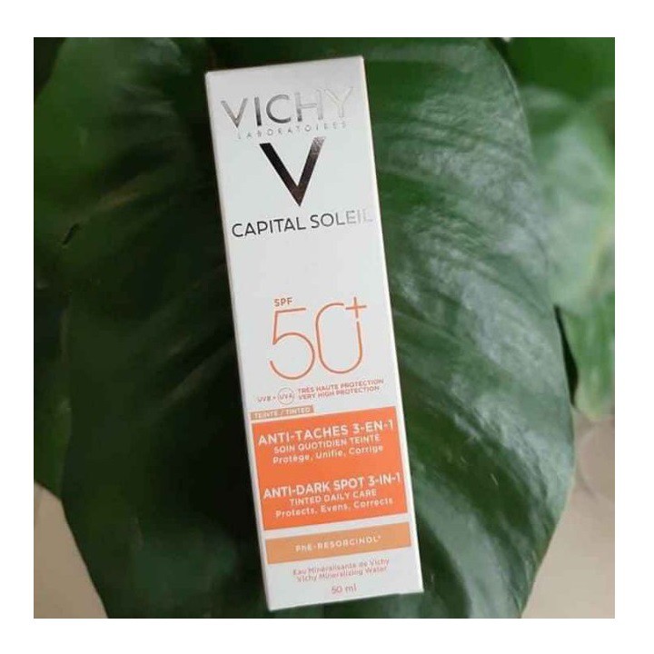 Kem Chống Nắng Giảm thâm nám Vichy Capital Soleil Spf 50+ Anti Taches 3 en 1 50ml (thái hà shop)