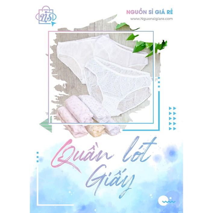 Combo 6 cái - Quần Lót Giấy COTTON - Trắng - Quần Bầu - Đủ Size