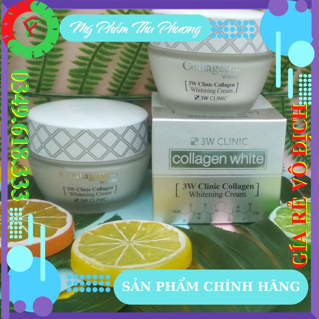 BỘ CHĂM SÓC DƯỠNG ẨM LÀM TRĂNG SÁNG DA MỸ PHẨM HÀN QUỐC CHÍNH HÃNG 3W CLINIC COLLAGEN WHITE SKIN CARE ITEM 3 SET