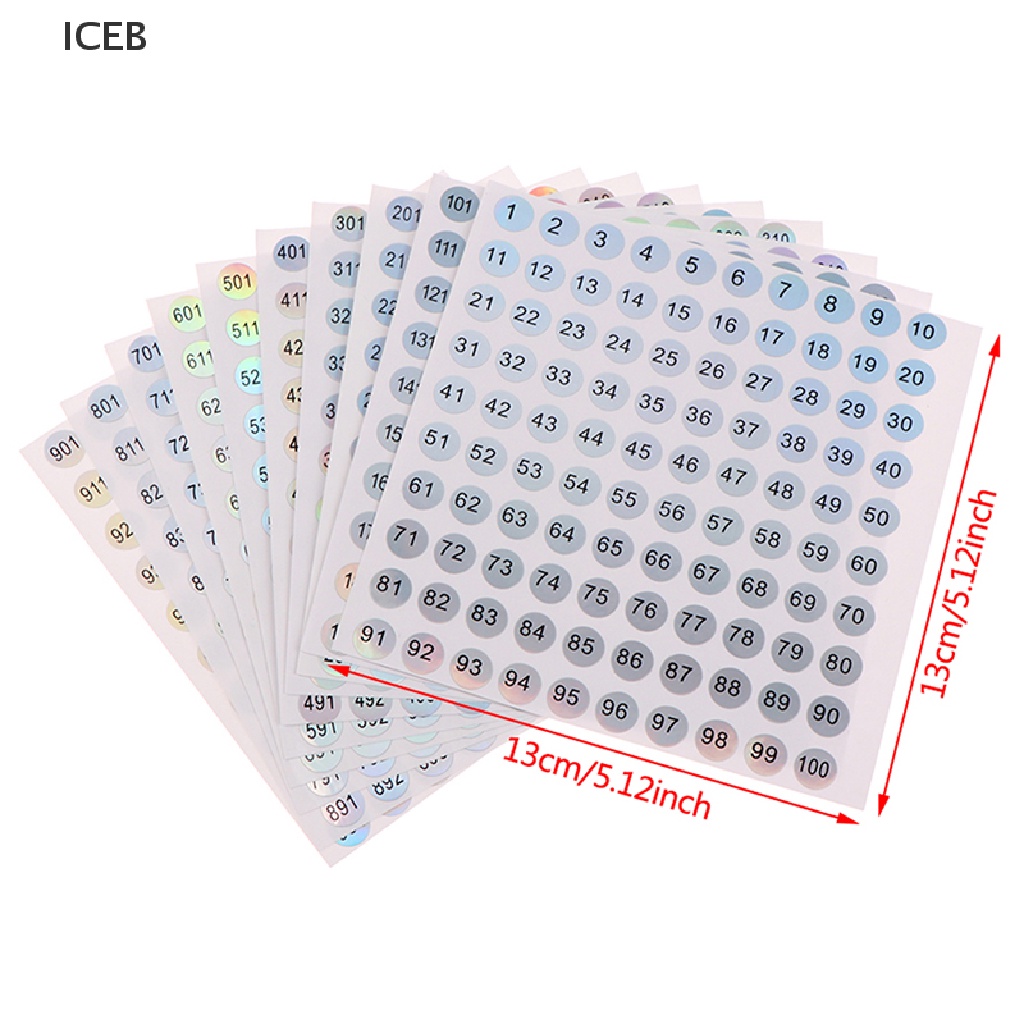 Ic Nhãn Dán Số Điện Tử Tự Dính Chống Thấm Nước 1-1000 Tròn my