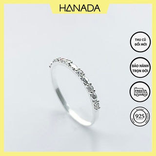 Nhẫn Bạc 925 Hanada Nhẫn Hoa Đá Freesize Tùy Chỉnh Tiểu Thư Lấp Lánh 0556
