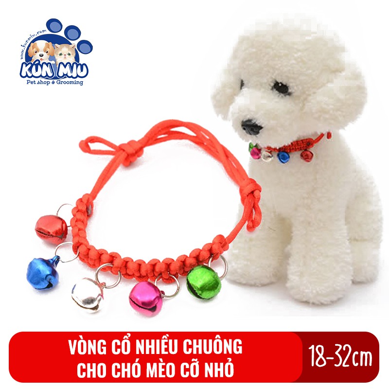 Vòng cổ 5 chuông nhiều màu sắc cho chó mèo cỡ nhỏ Kún Miu