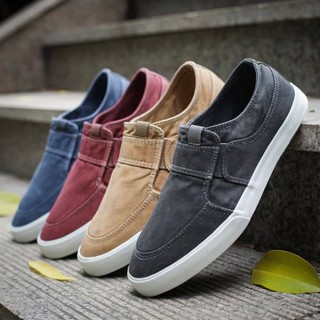 Giày thể thao giày lười vải jean bò giày nam chuẩn style Hàn (hàng nhập khẩu chất lượng cao) 2 màu xanh đen