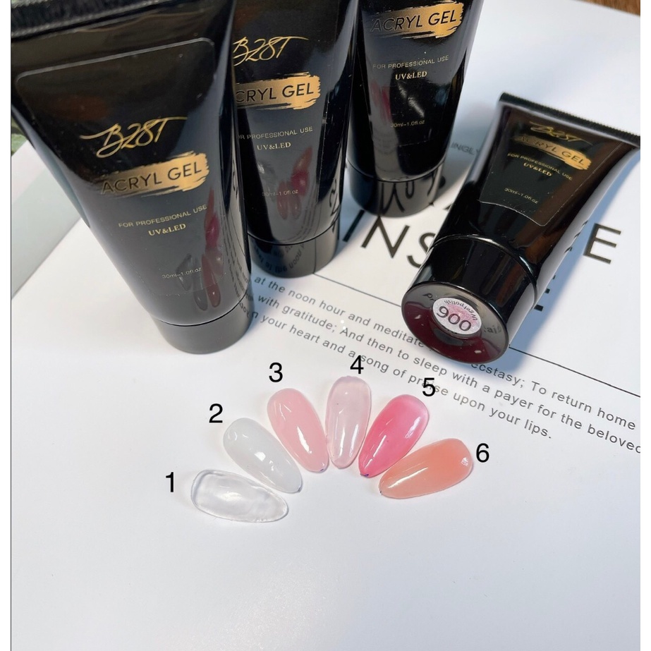 Tuýp gel đắp màu - Gel Gôm Đắp Móng Nối Móng B281 Chính Hãng Sẵn 6 Màu - Tuýp 30ml