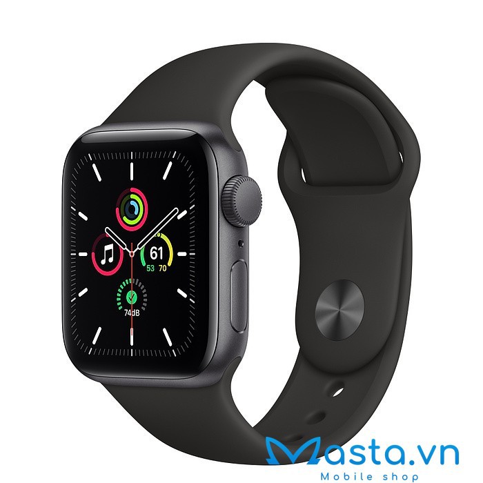 [Mã ELMS05 giảm 5% đơn 300k][TRẢ GÓP 0%] Đồng Hồ Apple Watch SE 40mm - Viền nhôm xám, dây Sport Band Đen (GPS) - MYDP2