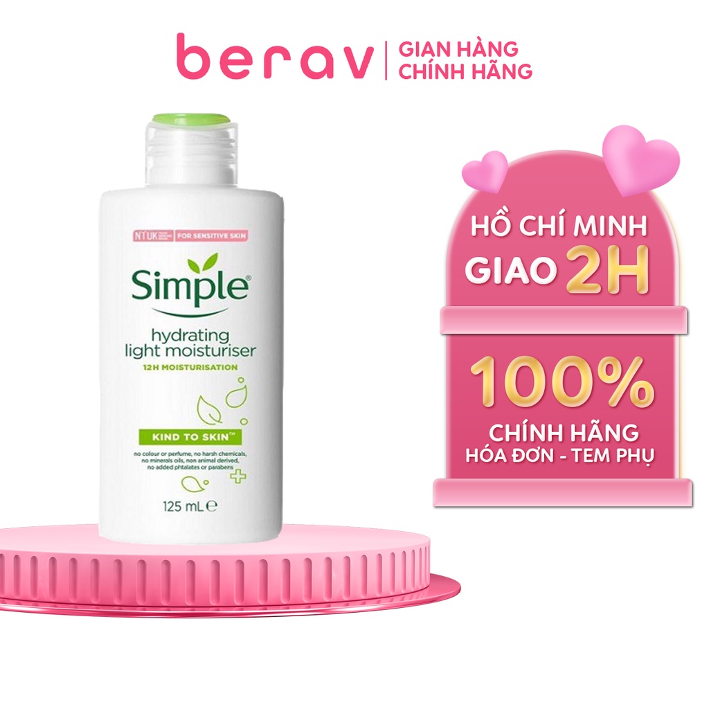 Sữa Dưỡng Da Simple Cho Da Nhạy Cảm Kind To Skin Hydrating Light Moisturiser 125ml