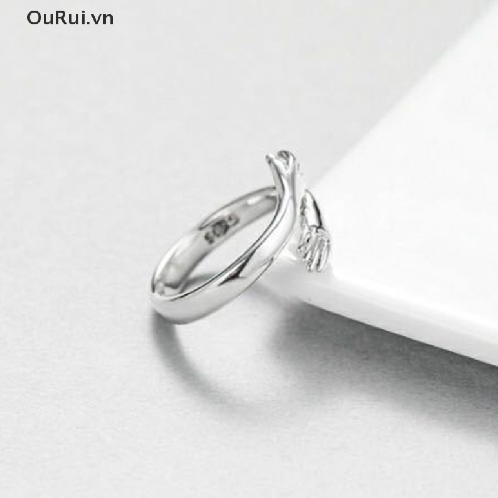 Nhẫn đeo tay khắc chữ love hug kiểu dáng thời trang cho nữ