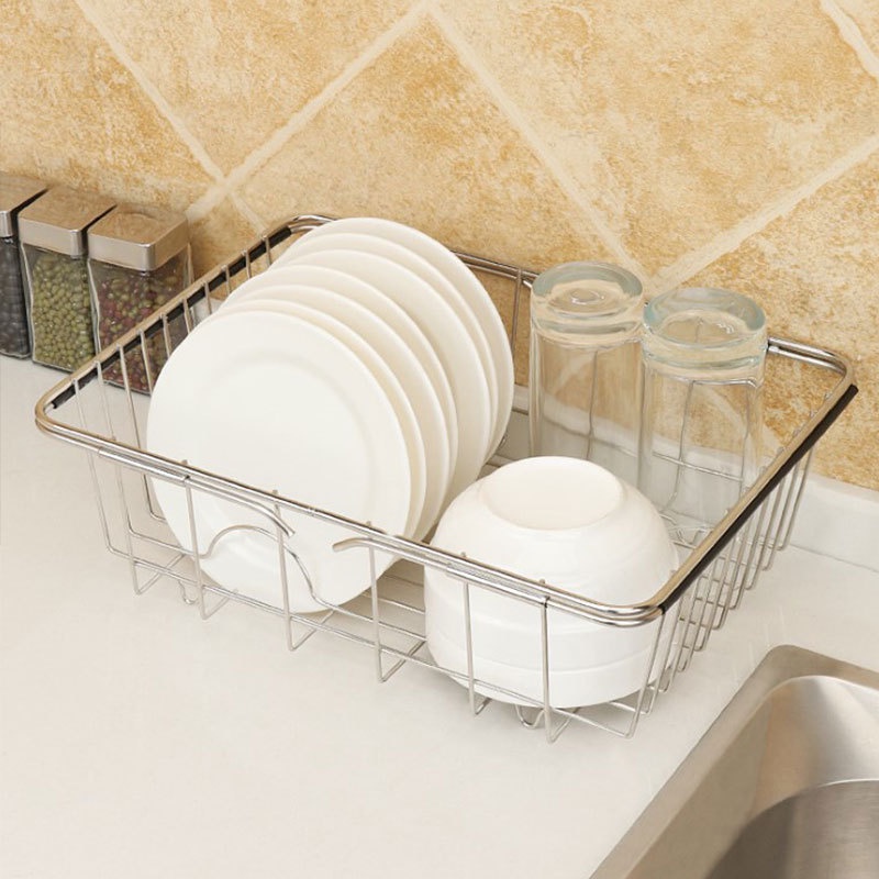 Rổ inox rút gọn, đa năng tiện dụng