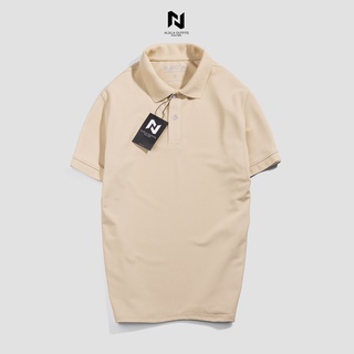 Áo polo nam màu be basic n.gg.a chất cotton