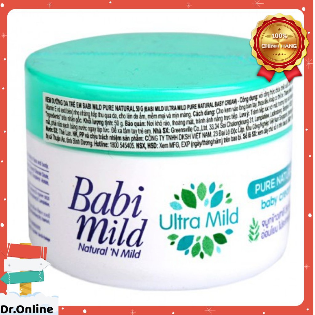 Kem Dưỡng Da Cho Bé BABI MILD PURE NATURAL 50g