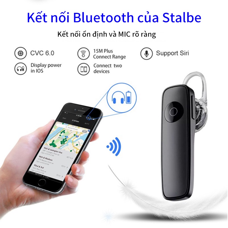 Tai nghe Bluetooth  tai nghe không dây sử dụng cho tất cả các thiết bị Bluetooth, loại bỏ tiếng ồn, Tai nghe IN-EAR.Tai