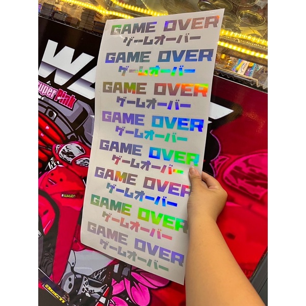 Tem Sticker Japan Game Over nổi trên mọi nền màu 🇯🇵