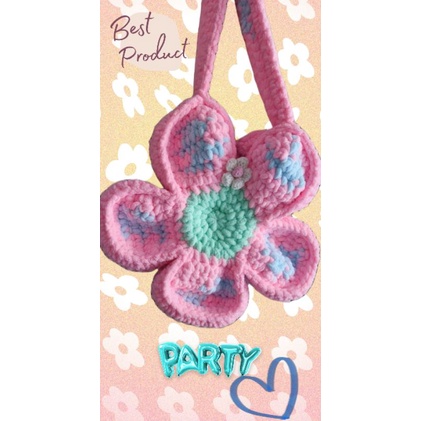 Túi len hoa cúc Handmade Len Nhung Loang - Bloom daisy flower bag