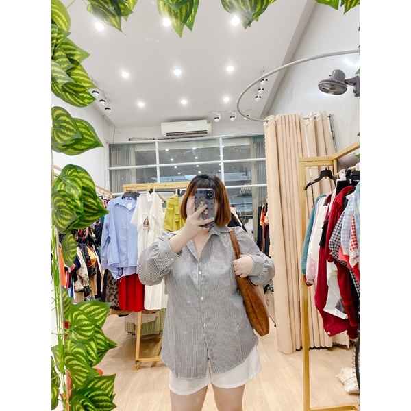 Áo so mi kiểu bigsize cột dây sau A55 size 60-95kg