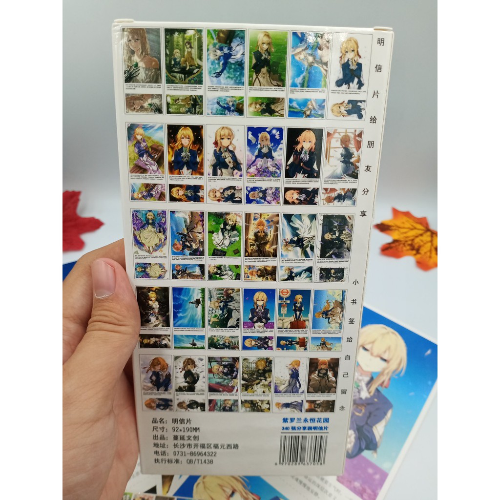 Hộp Postcard Bưu thiếp (Trọn bộ 340 Hình có Sticker) Anime/Manga Violet Evergarden