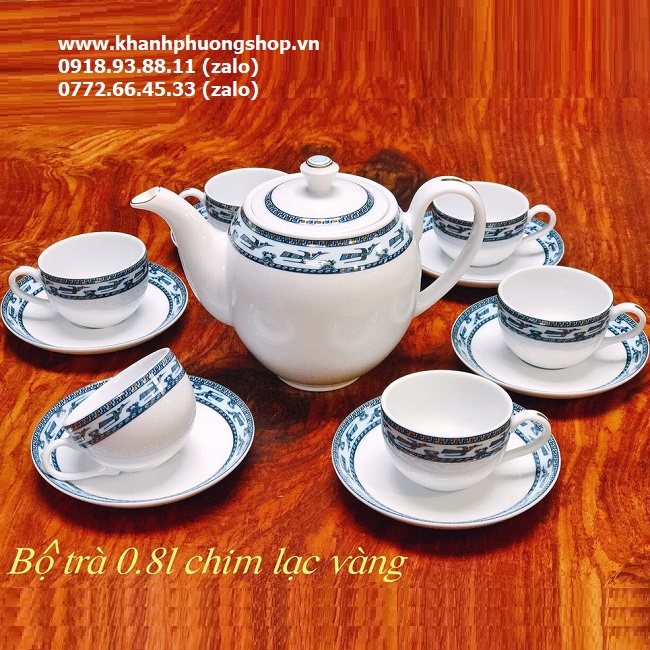 Bộ ấm trà Camellia Lộc Lạc 0.8L sứ Minh Long - bộ ấm trà Camellia Lộc Lạc 0.8L