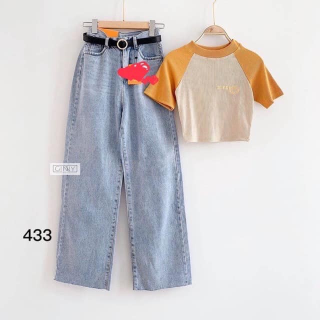quần jeans xuông tua gấu