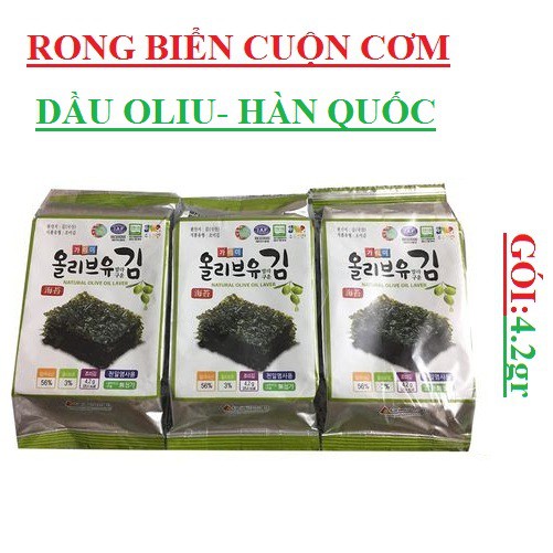 Lố 3 gói rong biển cuộn cơm hàn quốc lá kim ăn liền garimi gói 4,6gr