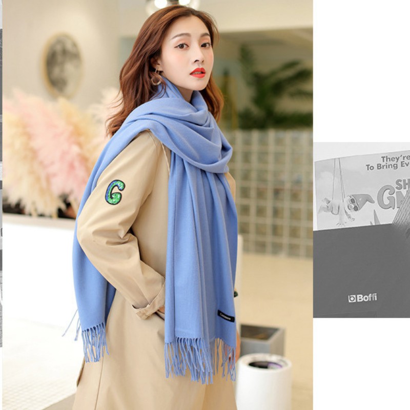 Khăn choàng cổ Cashmere quàng cổ trùm đầu giữ ấm thời trang nam nữ