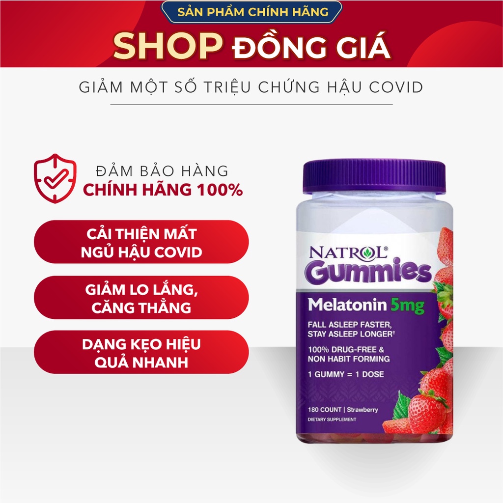 Kẹo ngủ ngon, kẹo ngủ mỹ hỗ trợ mất ngủ Natrol Melatonin Sleep Gummies Của Costco Mỹ