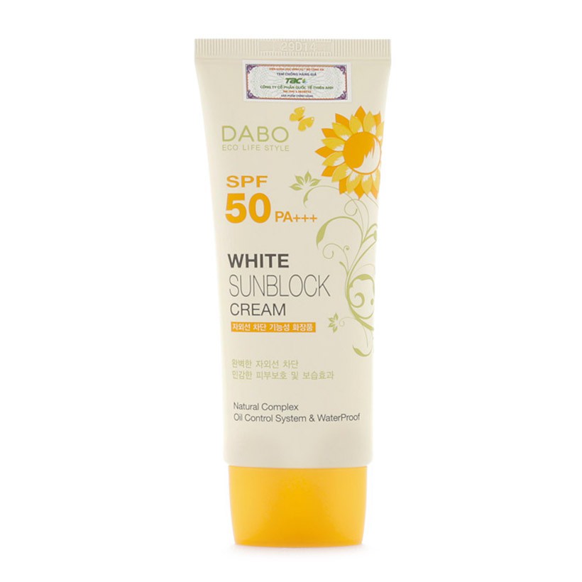 Kem Chống Nắng Hàn Quốc Cao Cấp Dabo White Sunblock Cream SPF 50 PA+++ (70ml)
