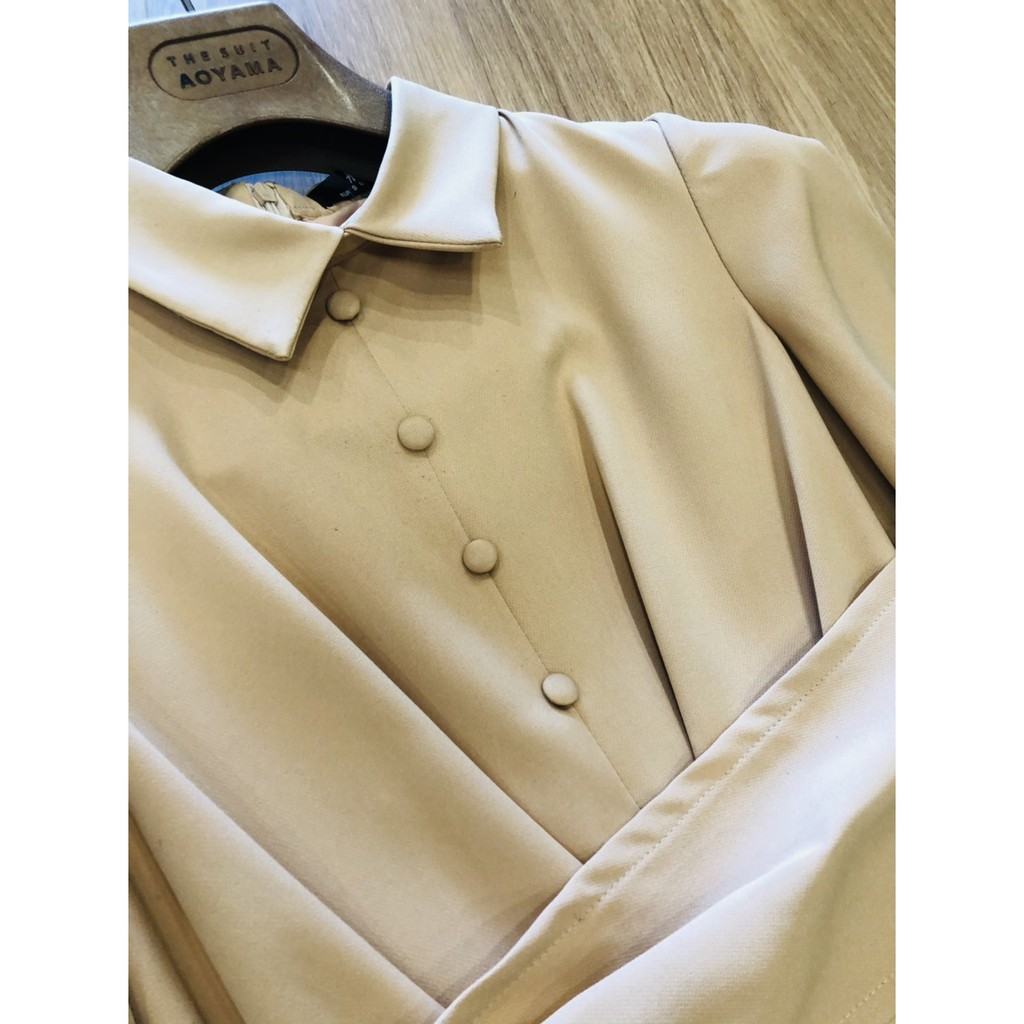 Đầm midi nhún eo