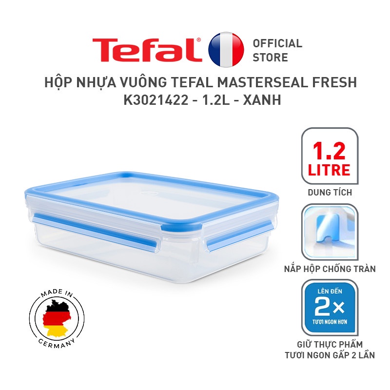 Bộ 4 hộp đựng thực phẩm nhựa, Tefal Masterseal Fresh