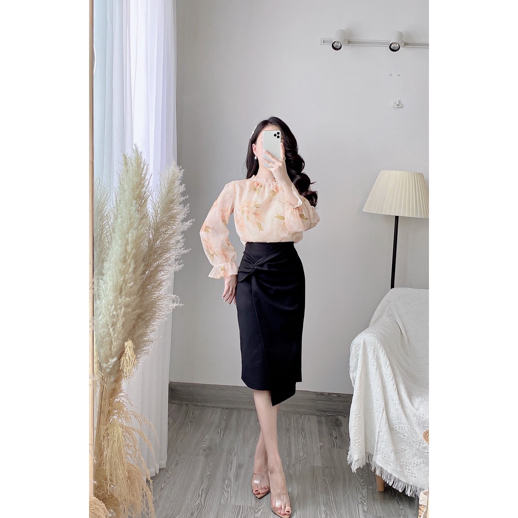 Áo Sơ Mi Công Sở Thiết Kế Cổ Dúm Hoạ Tiết Hoa Zym's House - K183
