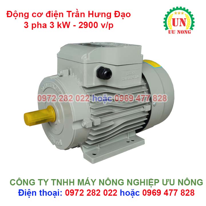 Động cơ điện 3 pha  3 kw tốc nhanh Trần Hưng Đạo - mô tơ Trần Hưng Đạo