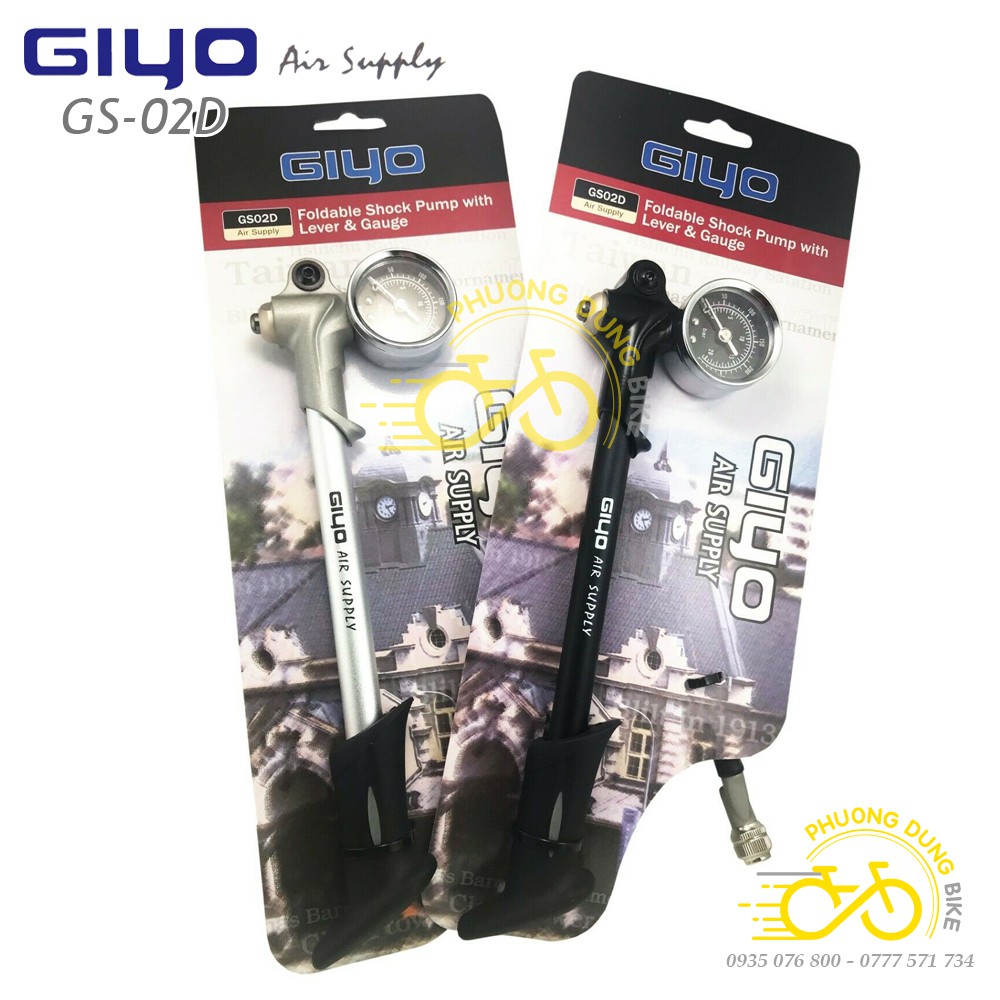 Bơm phuộc xe đạp GIYO GS-02D - Bơm áp lực cao 300psi