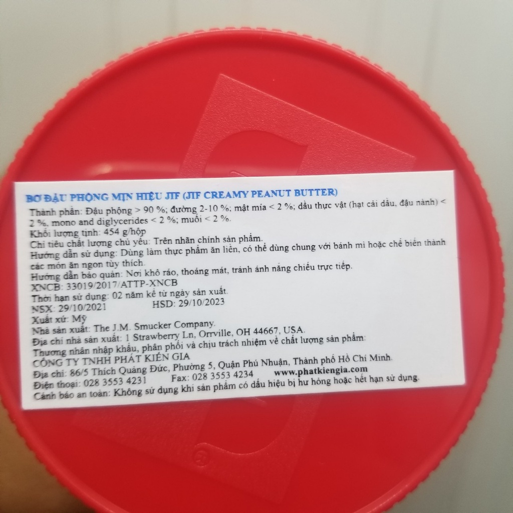 Bơ đậu phộng mịn Jif 454 g - Nhập Khẩu Mỹ