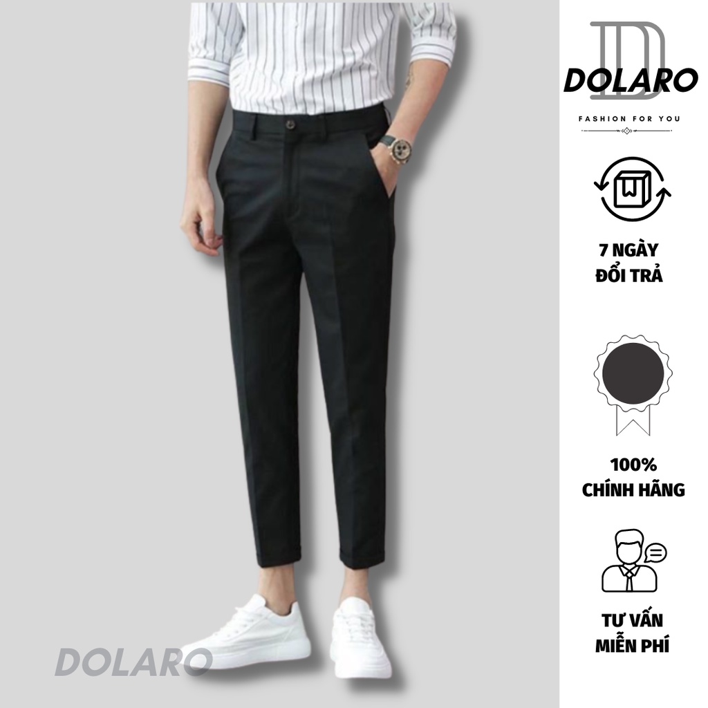 Quần tây nam DOLARO ống suông chất tuyết mưa chống nhắn chống xù