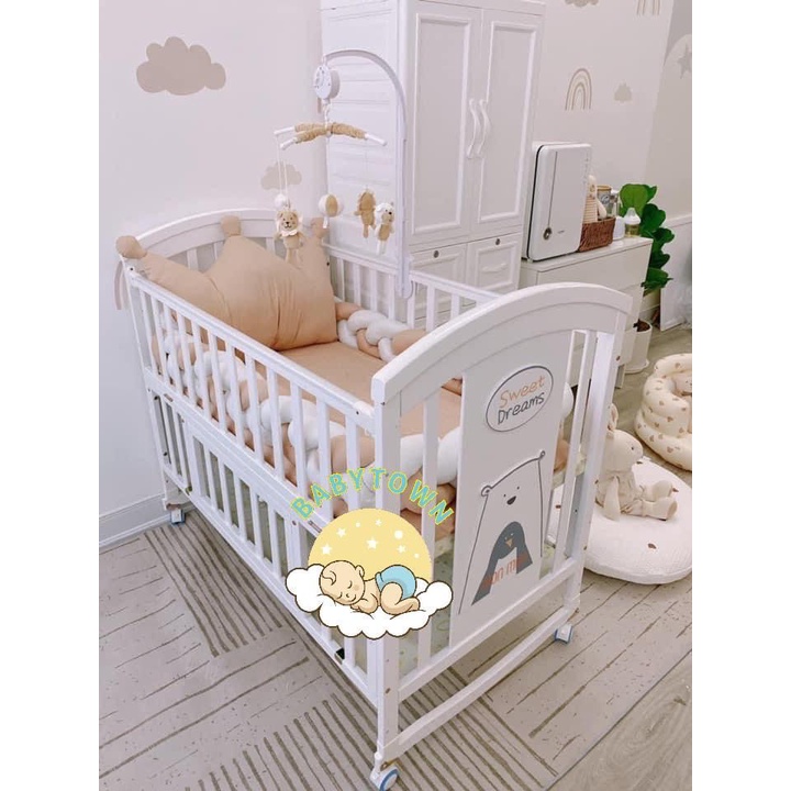 Nôi/Quây cũi gỗ đa năng cho bé 6in1 MonMon/Mochee/Umoo