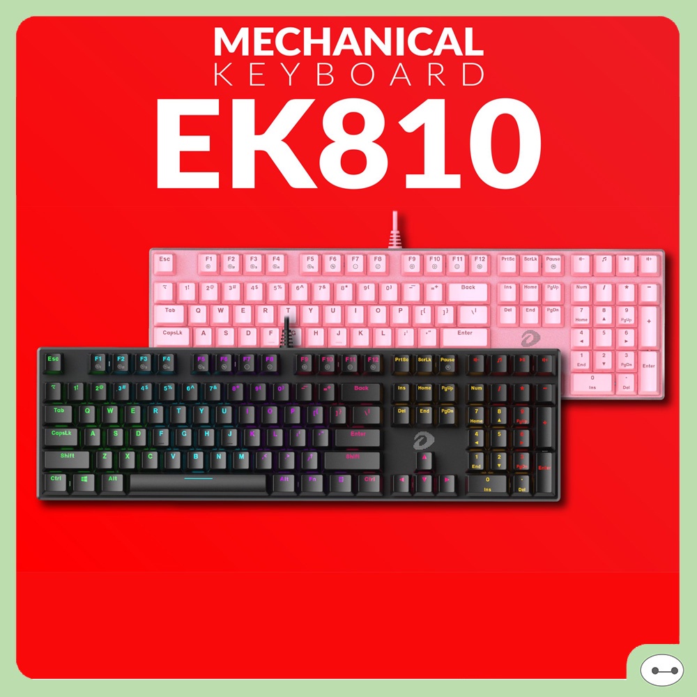 BÀN PHÍM CƠ DAREU EK810 108 KEYS HỒNG - ĐEN