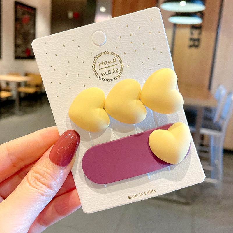 Set 2 Kẹp Tóc Hình Trái Tim Thời Trang Cho Bé Gái