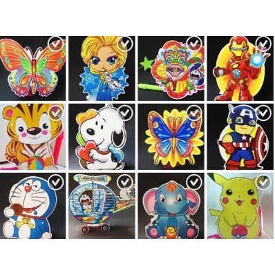 Đèn lồng trung thu tự ghép 2 mảnh hình hoạt hình nhân vật cổ tích, siêu nhân mẫu mới 2022 - hàng việt nam