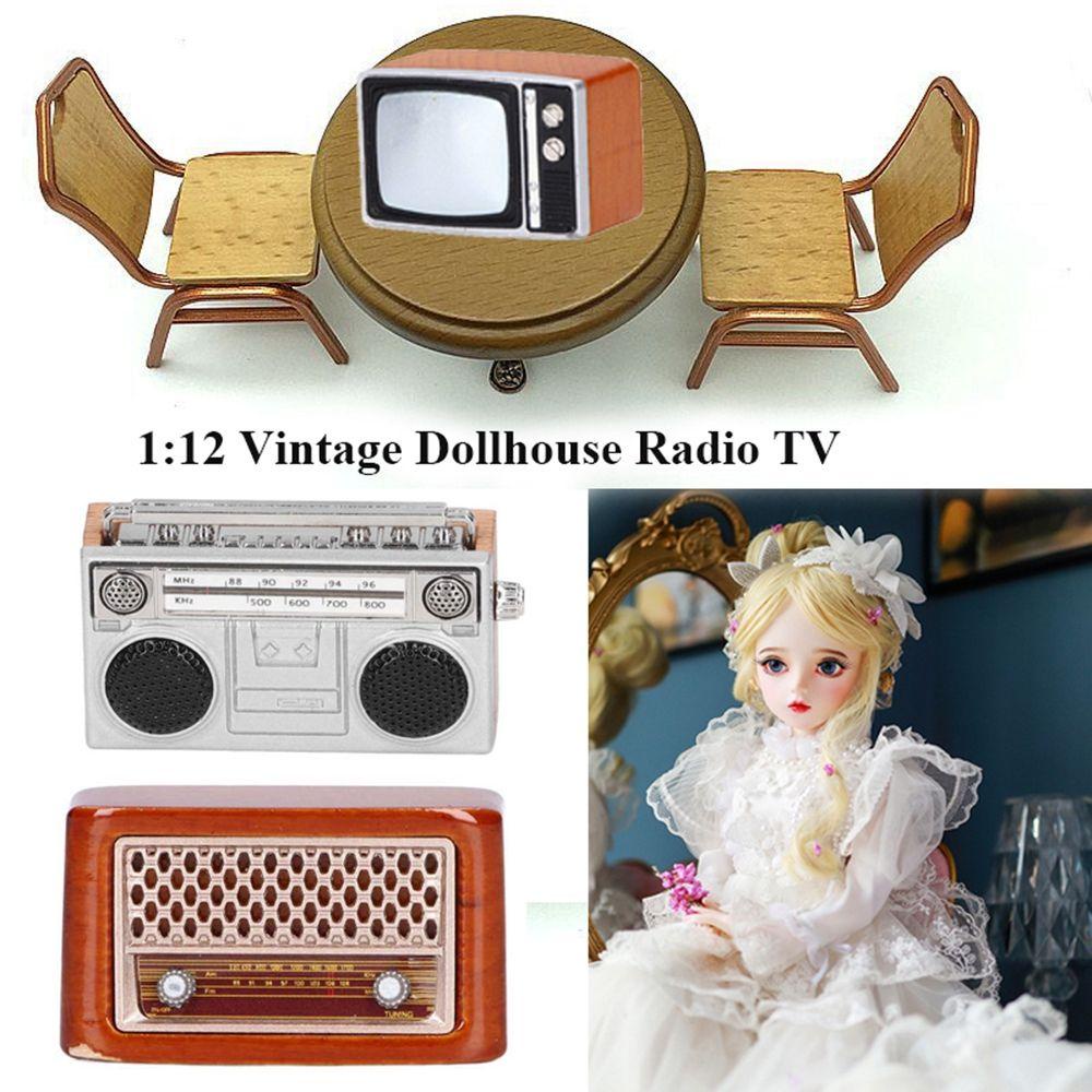 NIUYOU Radio Đồ Chơi BúP Bê Phong CáCh Vintage Tỷ Lệ 1: 12